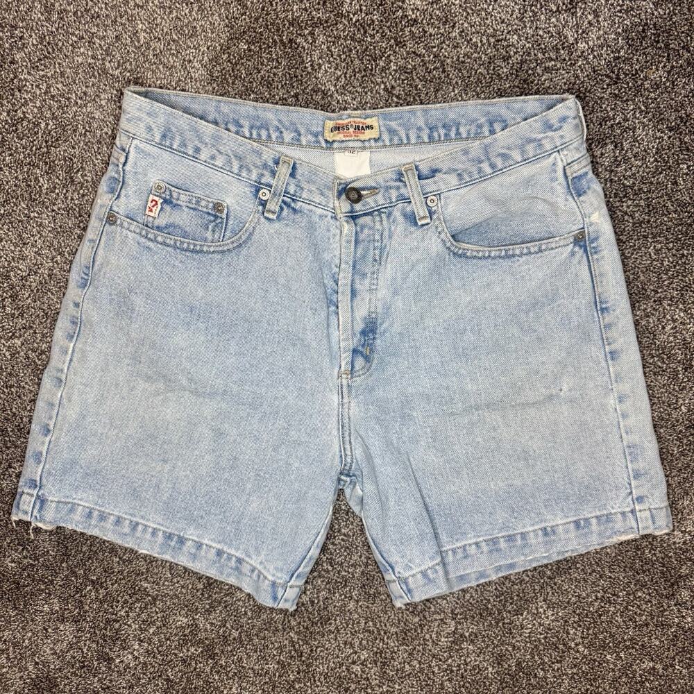 Vtg 90s Guess Jeans Denim Shorts Mens 32 American Tradition Light Wash Jorts